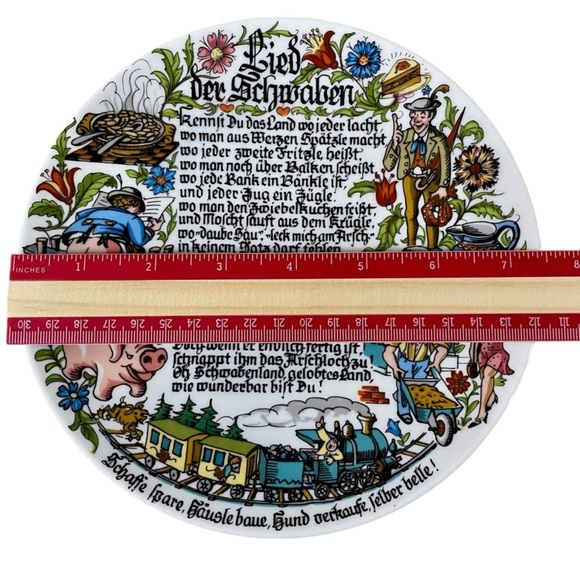 SWABIAN SONG COLLECTORS PLATE LIED DER SCHWABEN BÖCKLING GERMANY VINTAGE 7.5” - Picture 3 of 6
